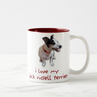 i love my jack russell terrier Two-Tone coffee mug