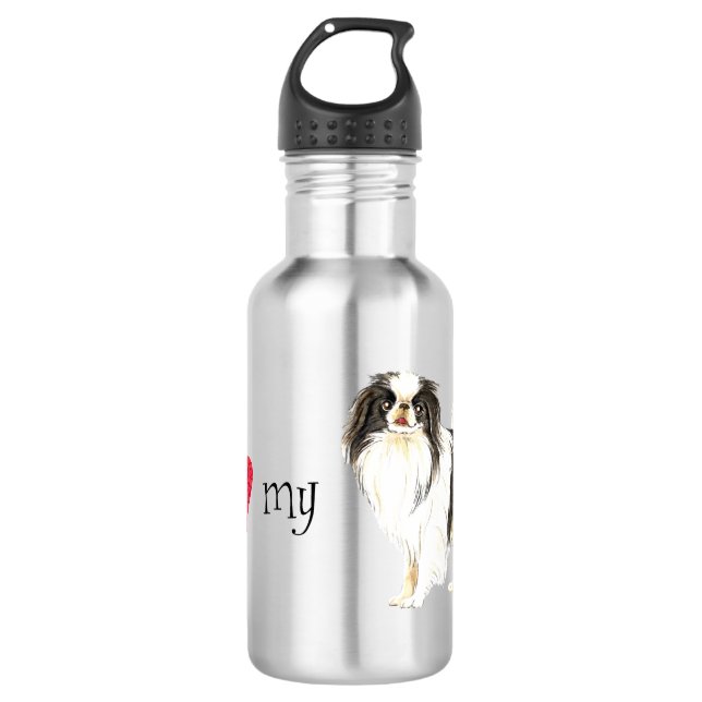 I Love my Japanese Chin 532 Ml Water Bottle (Front)