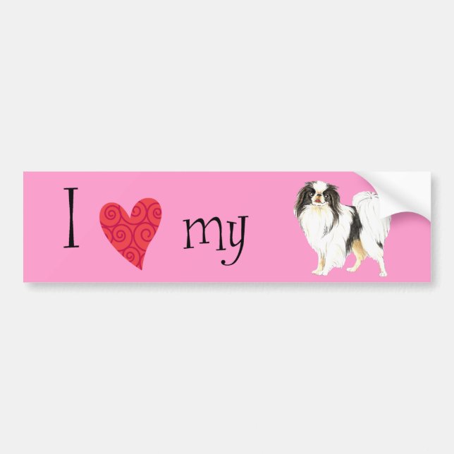 I Love my Japanese Chin Bumper Sticker (Front)
