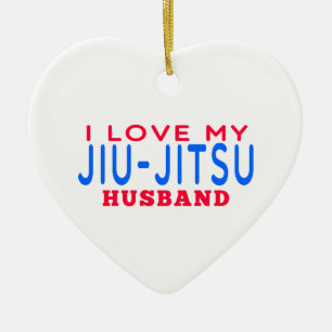 I Love My Jiu-Jitsu Husband Ceramic Ornament