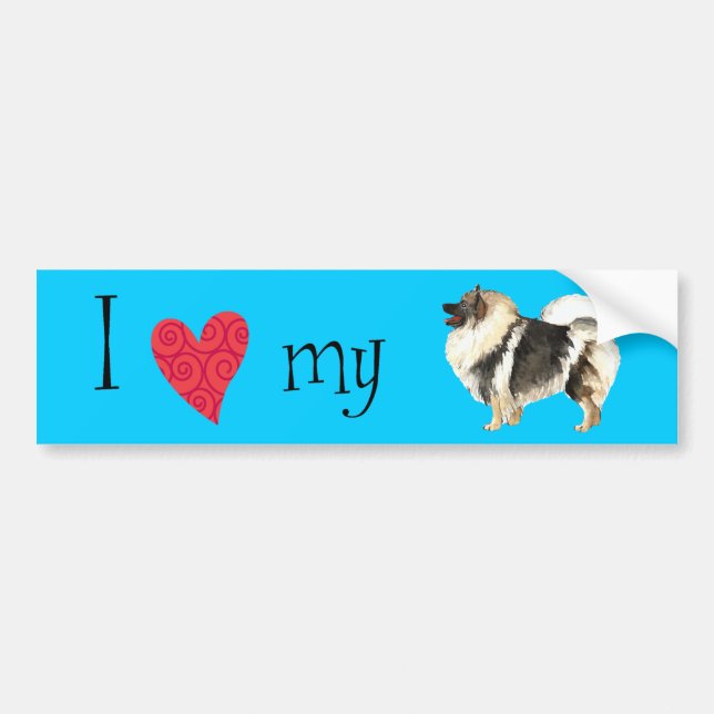 I Love my Keeshond Bumper Sticker (Front)