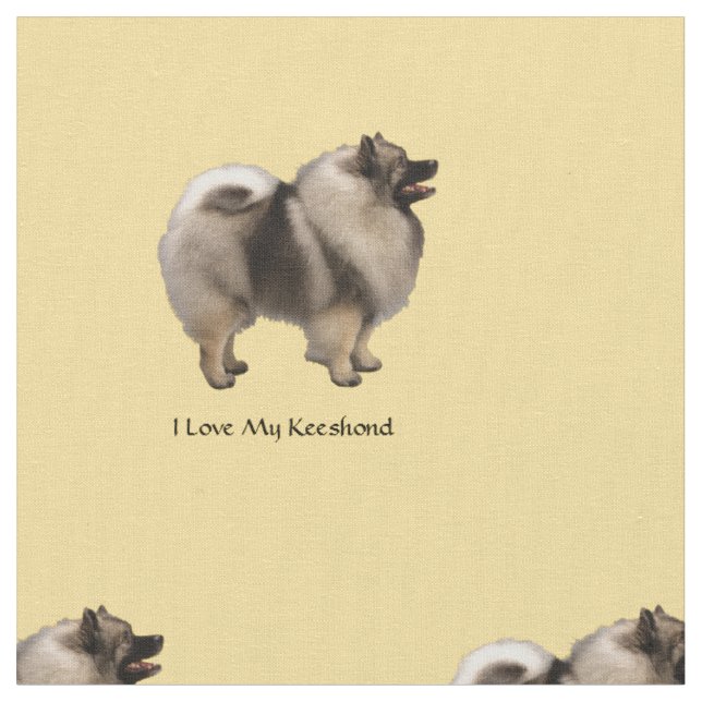 I Love My Keeshond Fabric (Close Up)