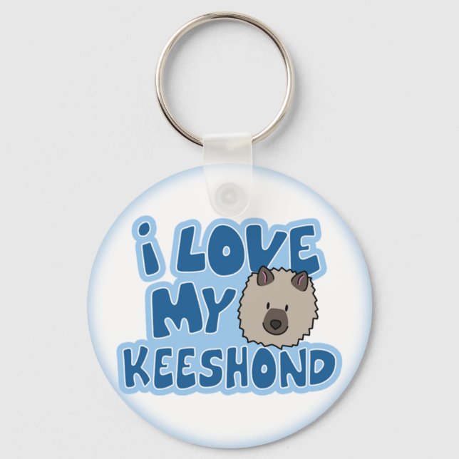 I Love My Keeshond Keychain (Front)
