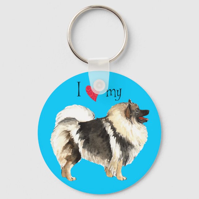 I Love my Keeshond Keychain (Front)