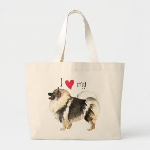 I Love my Keeshond Large Tote Bag