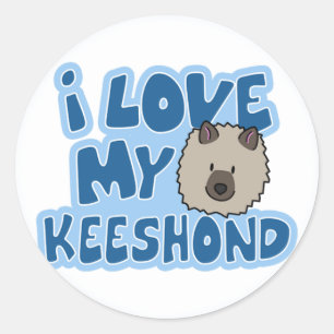 I Love My Keeshond Stickers