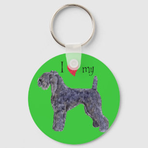 I Love my Kerry Blue Terrier Keychain