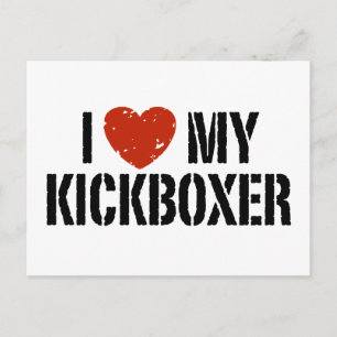 I Love My Kickboxer Postcard