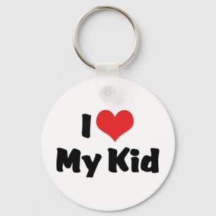I Love My Kid Keychain