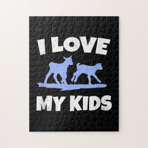 I Love My Kids For A Goat Farmer Gift Jigsaw Puzzle