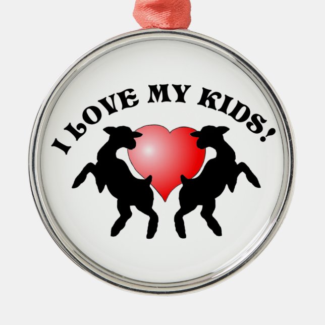 I LOVE MY KIDS (GOAT) CHRISTMAS ORNAMENT (Front)