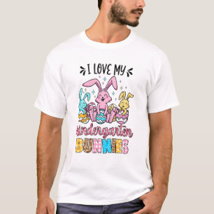 I Love My Kindergarten Bunnies Teacher Easter Day T-Shirt