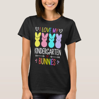 I Love My Kindergarten Bunnies Teacher Easter Day  T-Shirt