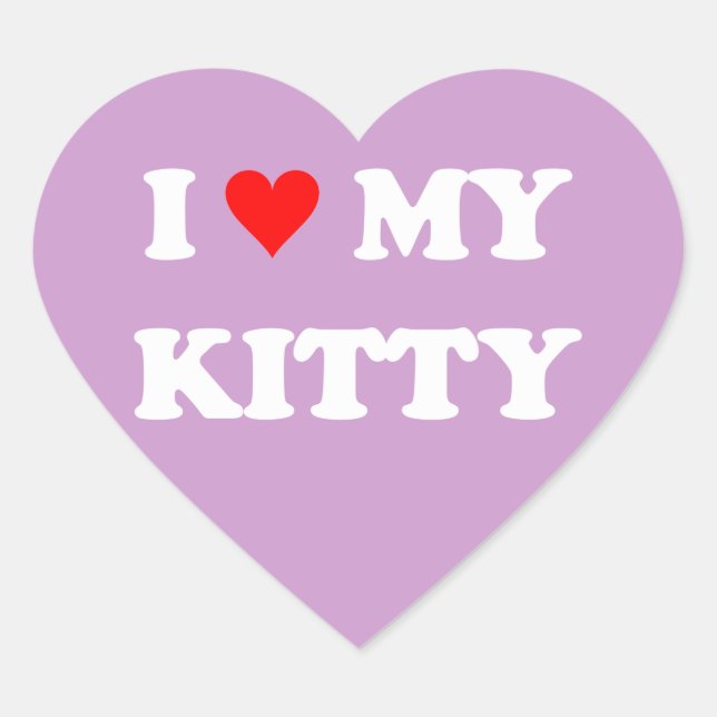 I Love My Kitty Heart Sticker (Front)