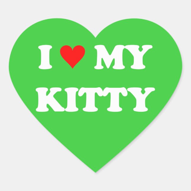 I Love My Kitty Heart Sticker (Front)