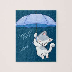 "I LOVE MY KITTY" puzzle avec nom d'animal de comp