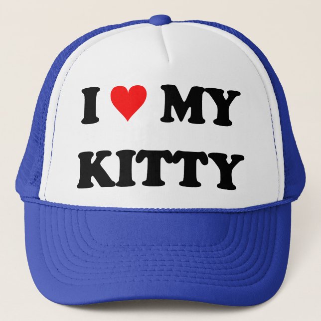 I Love My Kitty Trucker Hat (Front)