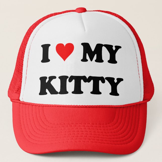 I Love My Kitty Trucker Hat (Front)