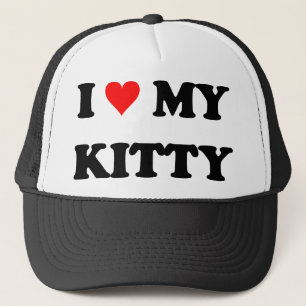 I Love My Kitty Trucker Hat