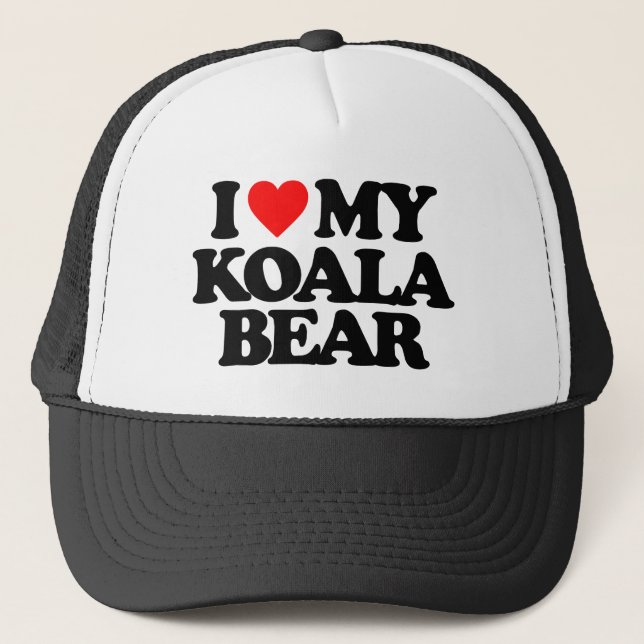 I LOVE MY KOALA BEAR TRUCKER HAT (Front)