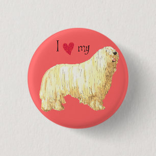 I Love my Komondor 1 Inch Round Button