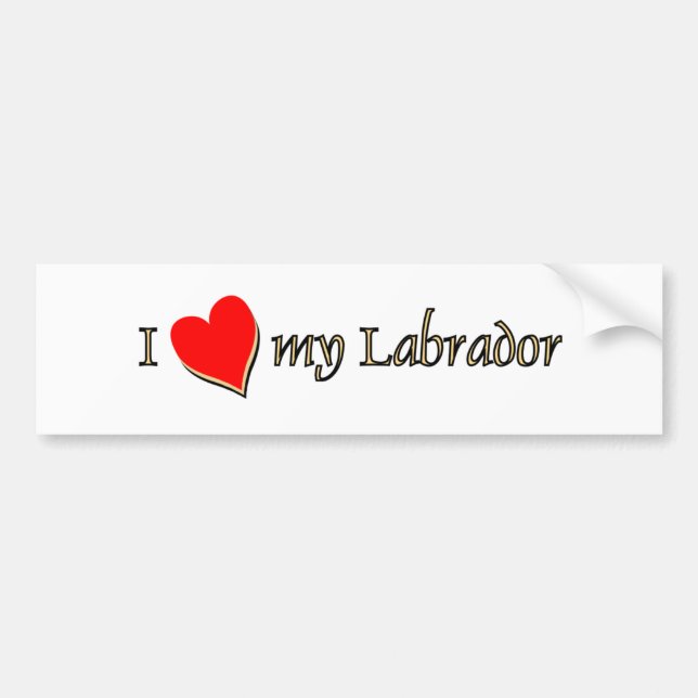 I  Love my Labrador Bumper Sticker (Front)