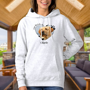 I Love My Labrador Dog Personalize Heart Pet Photo Hoodie