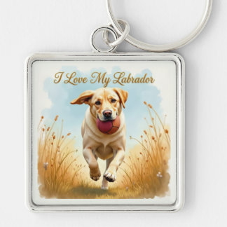 I Love My Labrador Keychain