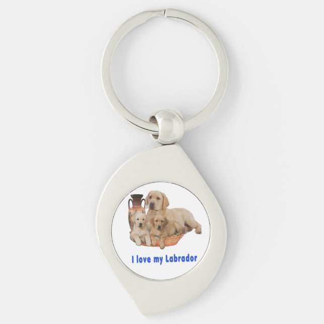 I  Love my Labrador Keychain (Front)