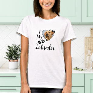 I Love My Labrador Personalized Dog Pet Photo T-Shirt