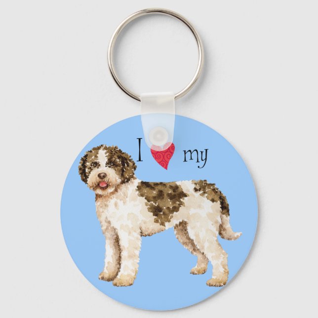 I Love my Lagotto Keychain (Front)