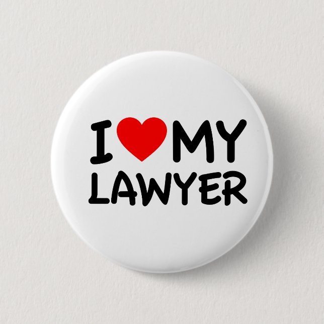 I love my lawyer 2 inch round button (Front)