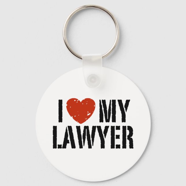 I Love My Lawyer Keychain (Front)
