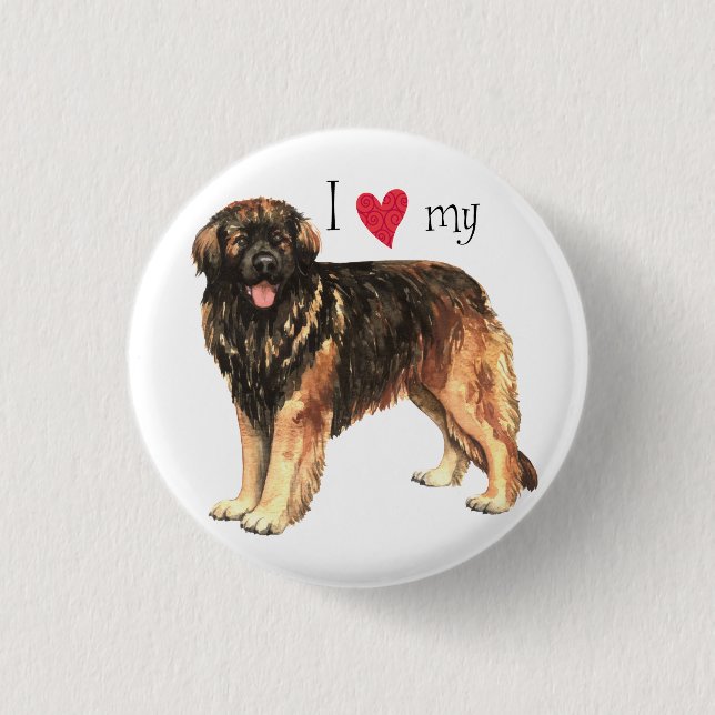 I Love my Leonberger 1 Inch Round Button (Front)