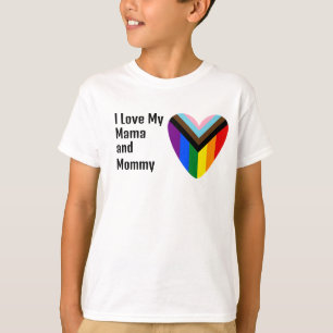 I Love My Lesbian Moms Heart  T-Shirt