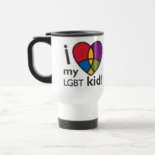 "I LOVE my LGBT kid" travel mug