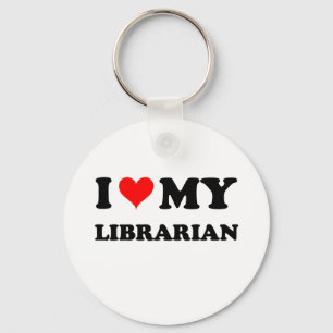 I Love My Librarian Keychain