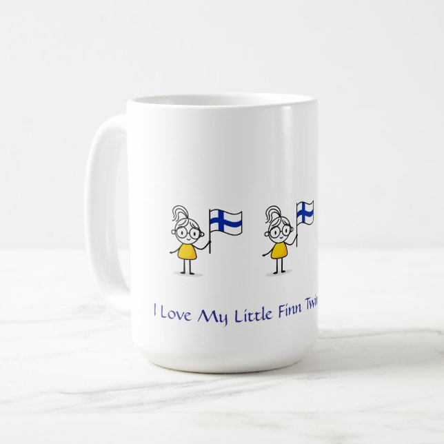 I Love My Little Finn Twins Coffee Mug - Girls (Front Left)