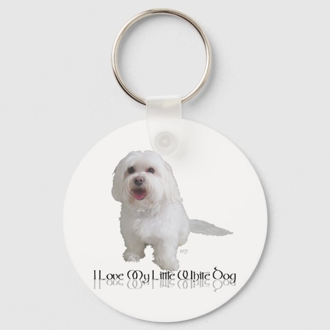 I Love My Little White Dog - Havanese Keychain (Front)