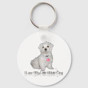 I Love My Little White Dog - Maltese ! Keychain