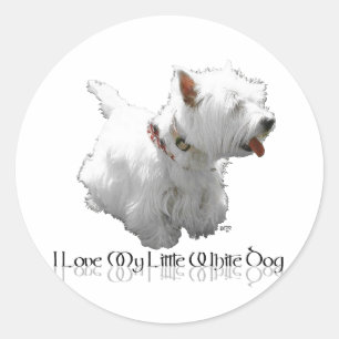 I Love My Little White Dog - Westie Classic Round Sticker