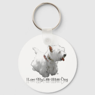 I Love My Little White Dog - Westie Keychain