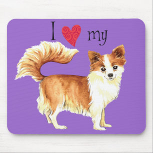 I Love my Long Coat Chihuahua Mouse Pad