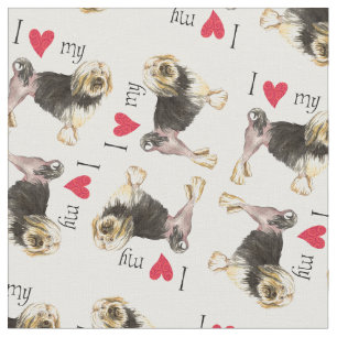 I Love my Lowchen Fabric