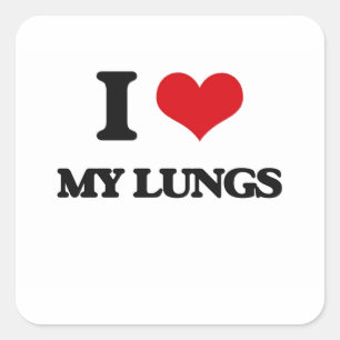 I Love My Lungs Square Sticker