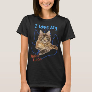 I Love My Maine Coon Best Cat Lover Paw Print ! T-Shirt