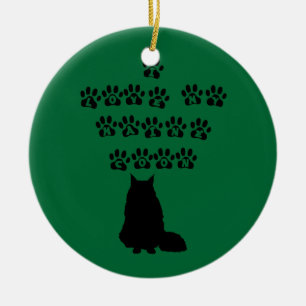 I Love My Maine Coon--Black Text Ceramic Ornament