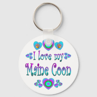 I Love My Maine Coon Cat Keychain