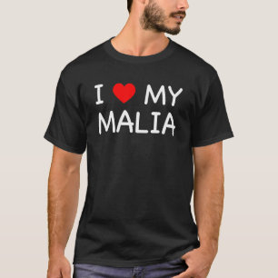 I Love My Malia First Name Red Heart T-Shirt