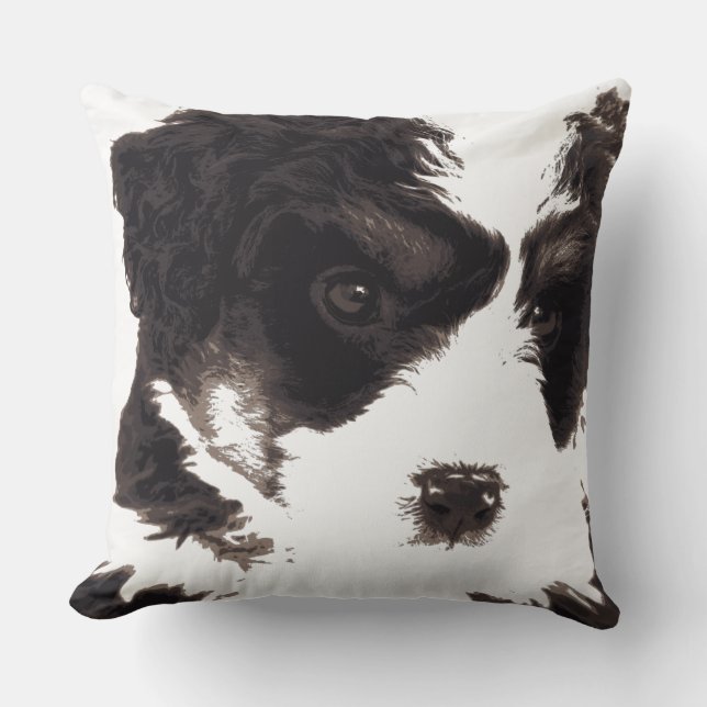 I Love My Maltese Black and White Puppy Dog Throw Pillow (Front)